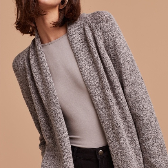 Aritzia Community gray marled long open cotton cardigan - XXS - Picture 2 of 7